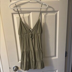 Olive Green Spaghetti Strap Dress
